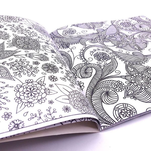 24 Pages English Version Lost Ocean Time Travel Coloring Book Mandalas Flower For Adult Relieve Stress Drawing Art Book ZopiStyle