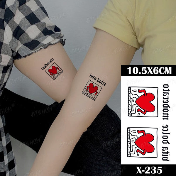 Waterproof Temporary Tattoo Sticker Black Flame Rose Heart Henna Tattoo Finger Art  Moon Cross Deer Flash Fake Tatto Female Male ZopiStyle