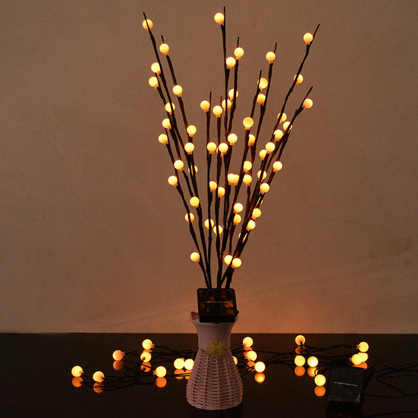 LED 3 in 1 Solar Waterproof Tree Branch Shape Ball Light Decor Lamp for Wedding Party Festival warm light ZopiStyle