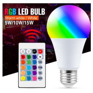 110v 220v E27 Led  Bulb 3w /5w /10w /15w RGB Variable Colors RGBW Led Light With Ir Remote Control + Memory Mode Home Decoration 3W ZopiStyle