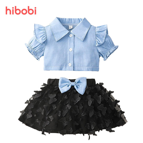 hibobi Baby Girl Summer Clothing Sets Baby Girls Clothes Shirt Top +Tutu Skirts 2pcs Outfits Sets 0-6T ZopiStyle
