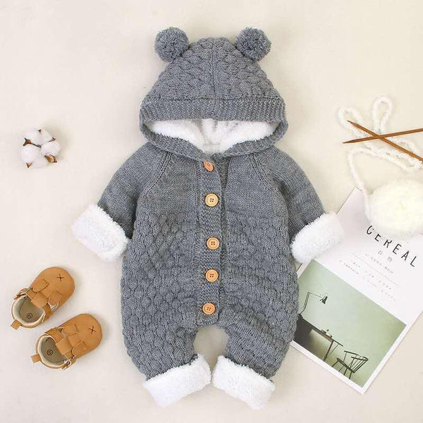 0-24M Autumn Baby Knit Rompers For Baby Boys Warm Jumpsuit Winter Kids Overalls Baby Girl Clothes For Newborn Christmas Costumes