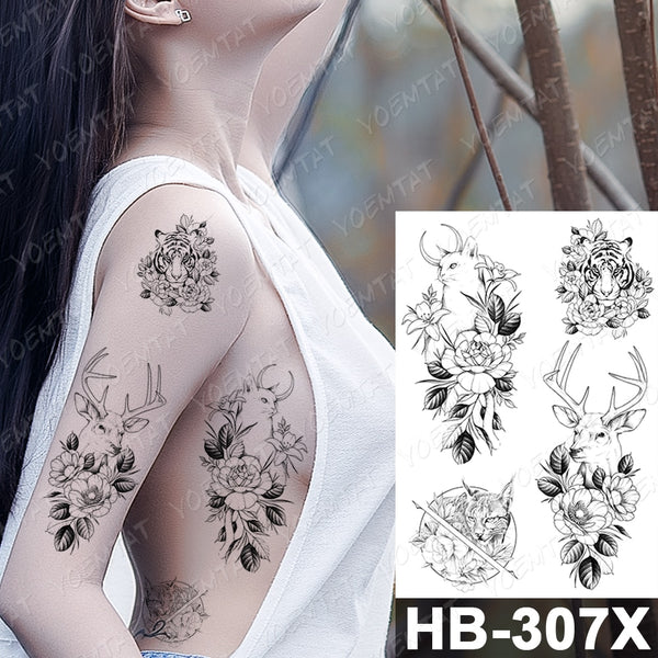 Waterproof Temporary Tattoo Sticker I Love You Flash Tattoos Lip Print Butterfly Flowers Body Art Arm Fake Sleeve Tatoo Women ZopiStyle
