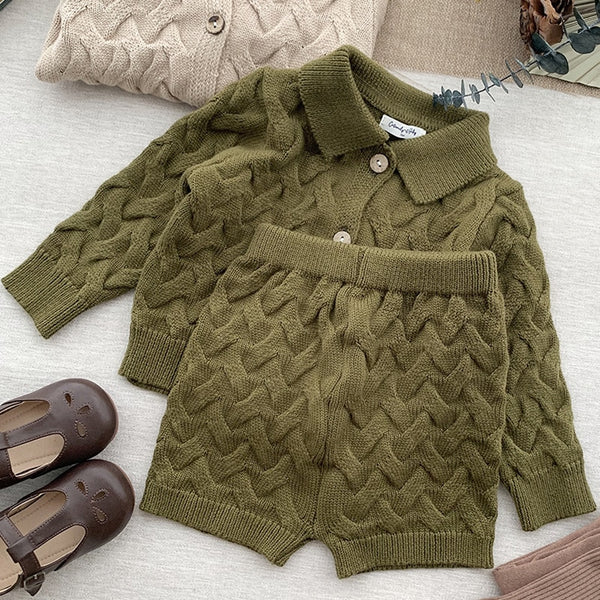 2022 Autumn Winter Girl Knitting Sweater Set 2pcs Infant Baby Sweater Suit Warm Baby Boy Clothing Newborn Baby Clothes 0-4 Years ZopiStyle