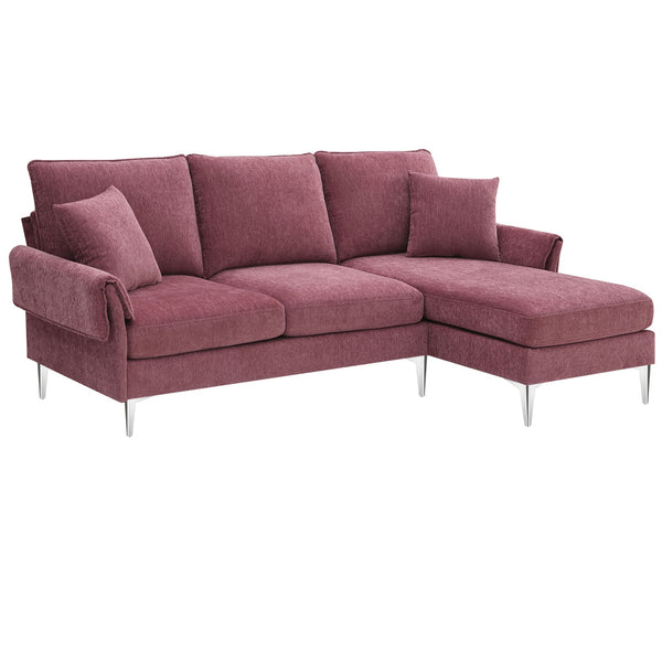 84 &quot; Convertible Sectional Sofa, Modern Chenille L-Shaped Sofa Couch with Reversible Chaise Lounge, Fit for Living Room ZopiStyle