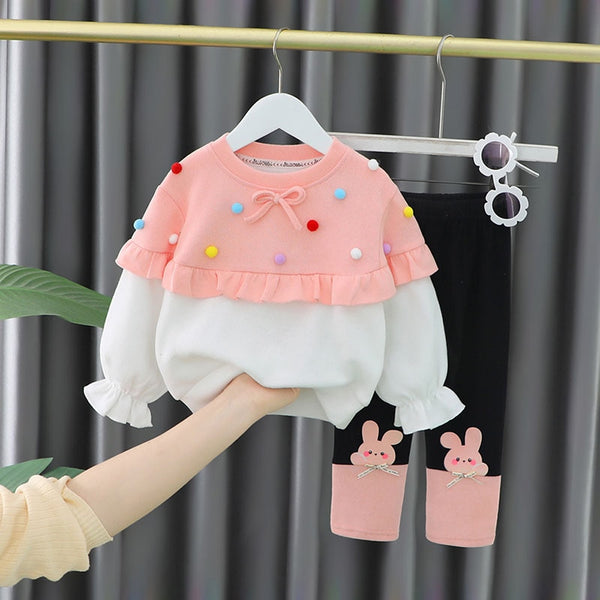 Clothes set for Baby Girls Romper Autumn  Cute Babi 1-5 Years Child Clothing  Children Kids Costum Sweater With Hooded ZopiStyle