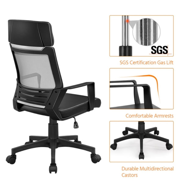 Adjustable Ergonomic Mesh Swivel Office Conference Gaming Chair, Gray Nordic Lift Swivel Chair Comfortable Seat ZopiStyle