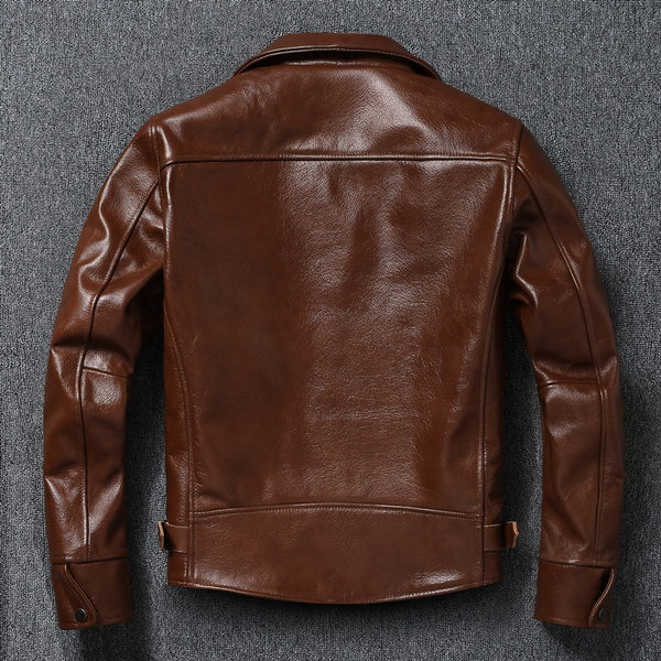 Free shipping.quality men slim genuine leather jacket.classic casual cowhide cloth.Casaco de couro.motor rider leather coat ZopiStyle