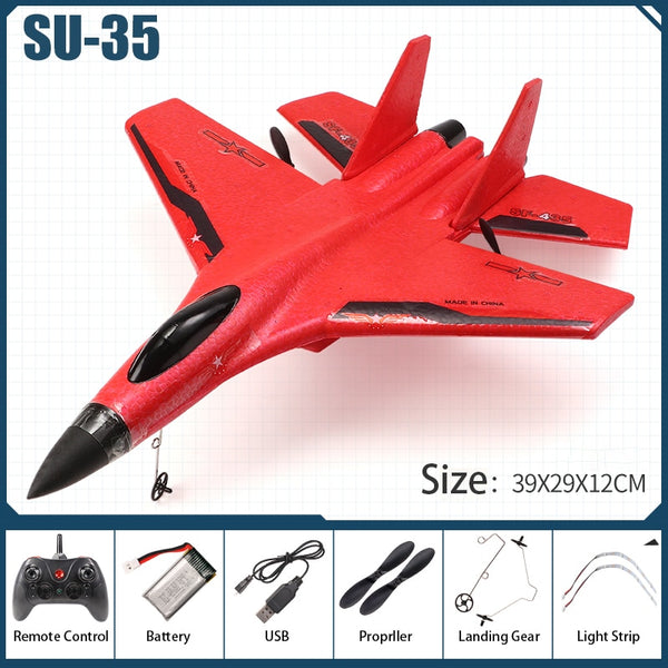 2022 New Rc Plane SU 57 Radio Controlled Airplane with Light Fixed Wing Hand Throwing Foam Electric Remote Control Plane ZopiStyle