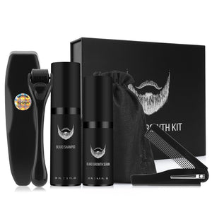 Beard Growth Kit Hair Growth Enhancer Thicker Oil Nourishing Leave-in Conditioner Beard Grow Set with Beard Growth roller ZopiStyle