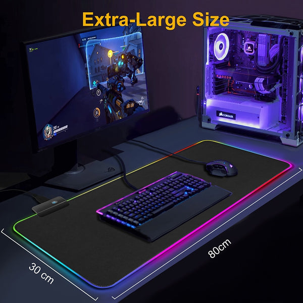 Gaming Mouse Pad Computer Mousepad RGB Large Mouse Pad Gamer XXL Mouse Carpet Big Mause Pad PC Desk Play Mat with Backlit ZopiStyle