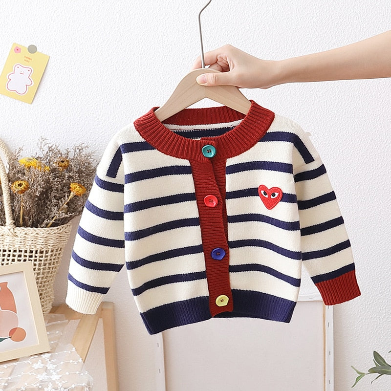 2021 New Autumn Winter Kids Sweater Coats Casual 1-5Yrs Baby Clothing Warm Boys Child Outwear Knitted Cardigan Sweater For Girls ZopiStyle