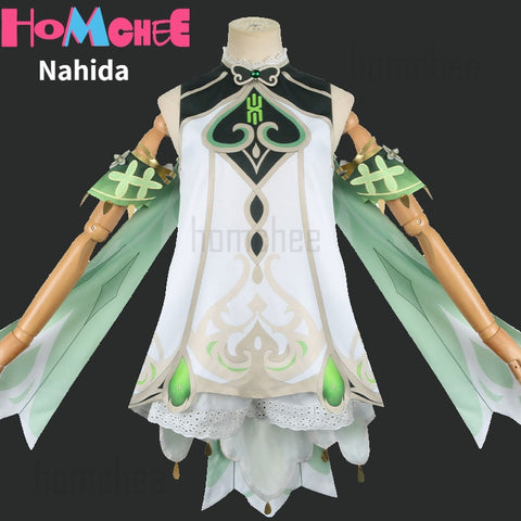Genshin Impact Nahida Cosplay Costume Lesser Lord Kusanali Wig Cute style Dress Nahida Genshin Cosplay for Women Kids