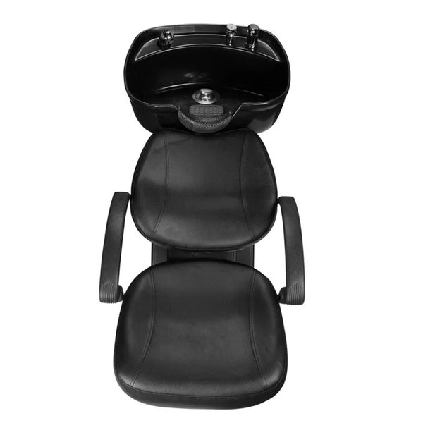 Barber Chair Massage Chair Faux Leather Beauty Salon Adjustable Reclining Massage Chair with Washing Bowl ZopiStyle