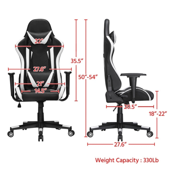 SmileMart Executive Adjustable High Back Faux Leather Swivel Gaming Chair ZopiStyle