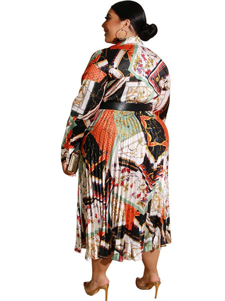 Plus Size African Clothes Women Summer Maxi Dress Vintage Belt Print Long Sleeve Dresses Boubou Oversize Femme Vestidos 2020 ZopiStyle