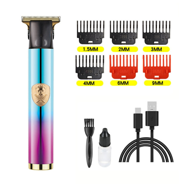 Hair Clipper Electric Clippers New Electric Men&#39;s Retro T9 Style Buddha Head Carving Oil Head Scissors 18650 Battery Trimmer ZopiStyle
