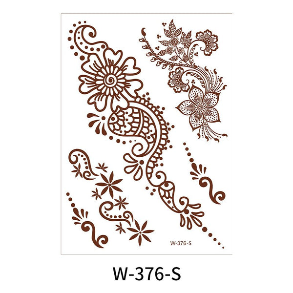 Brown Henna Temporary Tattoos for Women Henna Sticker for Hand Fake Tatoo Women&#39;s Body Protection Tattoo Dulhan Moroccan Design ZopiStyle