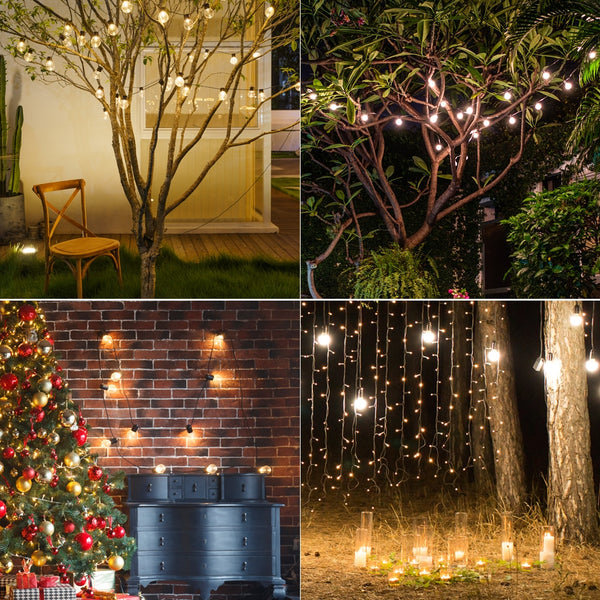 LED Solar Light Outdoor Garland Street G50 Bulb String Light As Christmas Decoration Lamp For Garden Indoor Holiday Lighting ZopiStyle