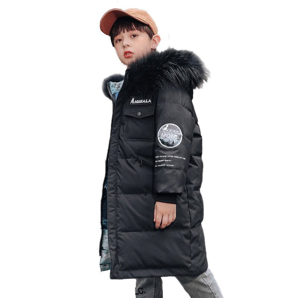 2022 Boy Winter Jacket Coat Reversible Waterproof Hooded Thick Down Jacket ZopiStyle