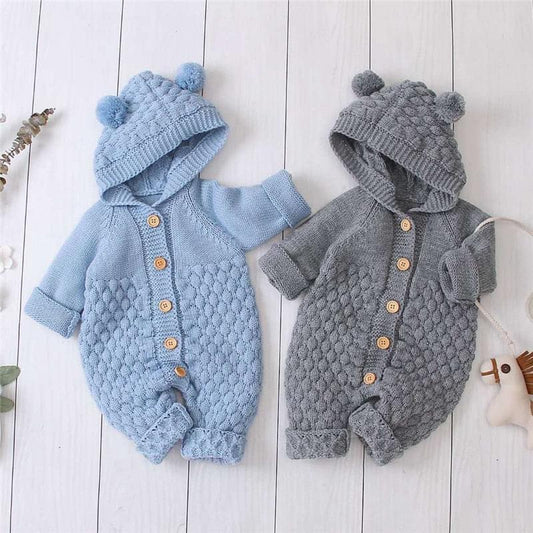 0-24M Autumn Baby Knit Rompers For Baby Boys Warm Jumpsuit Winter Kids Overalls Baby Girl Clothes For Newborn Christmas Costumes