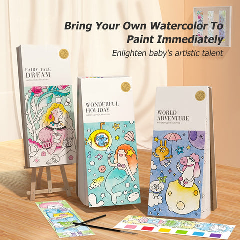 Pocket Watercolor Paint Coloring Books Decorative Book Drawing Book DIY Art Coloring Books For Adults Children Art Supplies Gift ZopiStyle