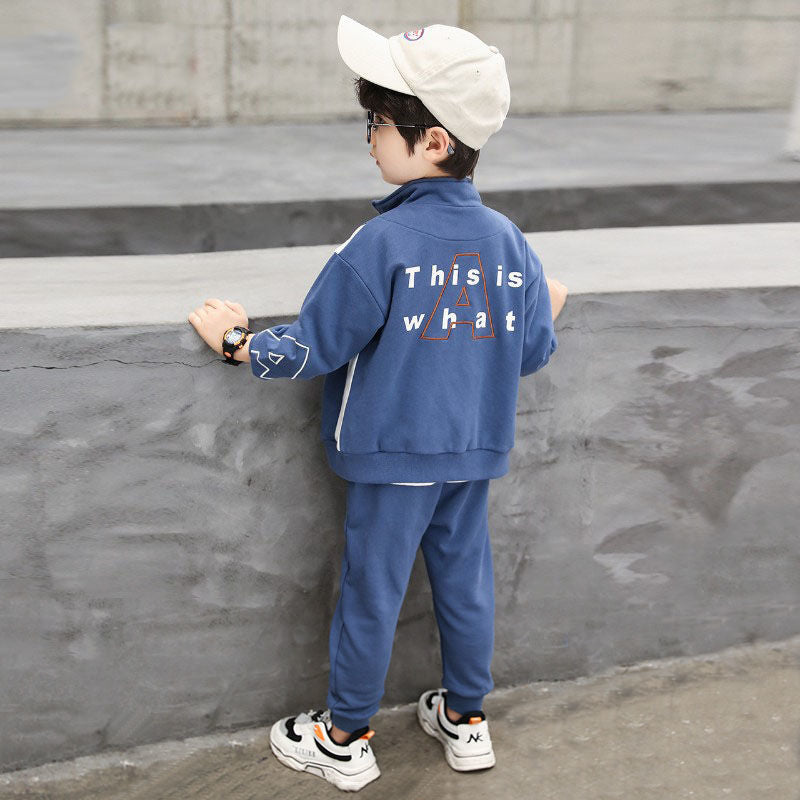 2022 Kids Fashion Sport Clothes Autumn Boys Clothing Tracksuit For Children Striped Top + Pants 2Pcs Teenage Boy Costume 4-12Y ZopiStyle