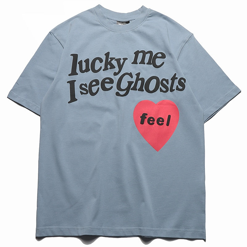Kanye West Kids See Ghosts Oversize Men T Shirt Tour Commemorative Printed Retro Loose Harajuku Crew Neck Short Sleeve T-shirt ZopiStyle