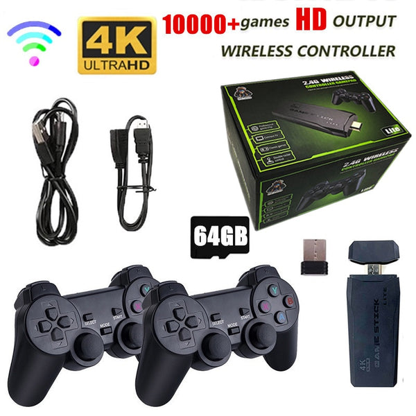 Video Game Console 2.4G Double Wireless Controller Game Stick 4K 10000 Games 64 32GB Retro Games for PS1/GBA Boy Christmas Gift ZopiStyle