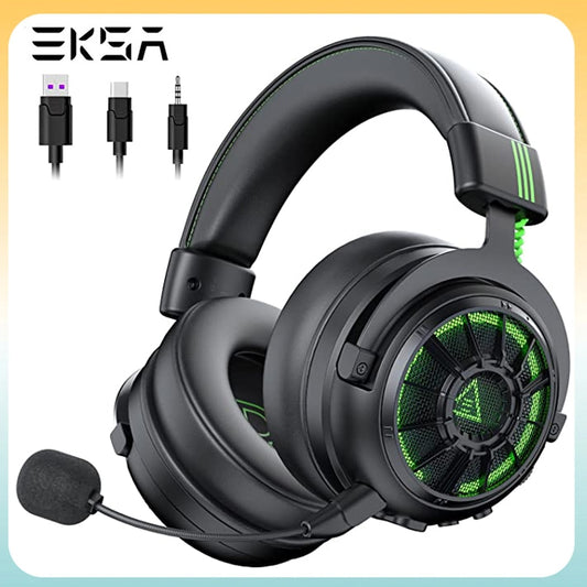 EKSA Headphones Gaming PC Type-c USB 3.5mm PS4 ENC Headsets 7.1 Surround Sound HD Microphone Gaming Overear Laptop Tablet Gamer ZopiStyle