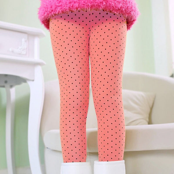 Girls Pants Autumn Winter Thick Warm Kids Baby Leggings Colorful Print Dot Children Pants ZopiStyle