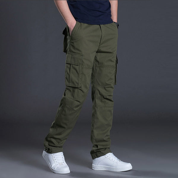 Men&#39;s Cargo Pants Mens Casual Multi Pockets Military Large Size Tactical Pants Men Outwear Army Straight Winter Pants Trousers ZopiStyle