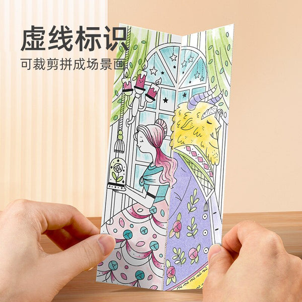Children&#39;s gouache graffiti picture book princess painting and coloring water painting book kindergarten baby coloring painting ZopiStyle