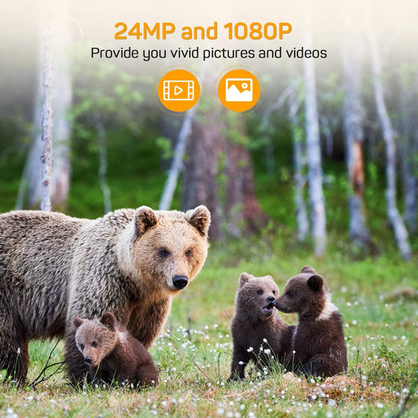24MP 1080P Video  Wildlife Trail Camera Photo Trap Infrared Hunting Cameras HC802A Wildlife Wireless Surveillance Tracking Cams ZopiStyle
