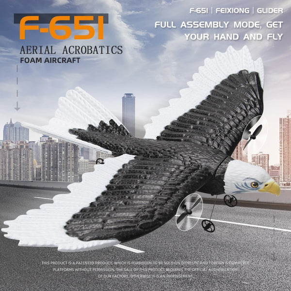 RC Foam Plane 405mm Simulation Wingspan Eagle Aircraft 2.4G Radio Control Remote Control Glider Airplane Toys for Children Boys ZopiStyle