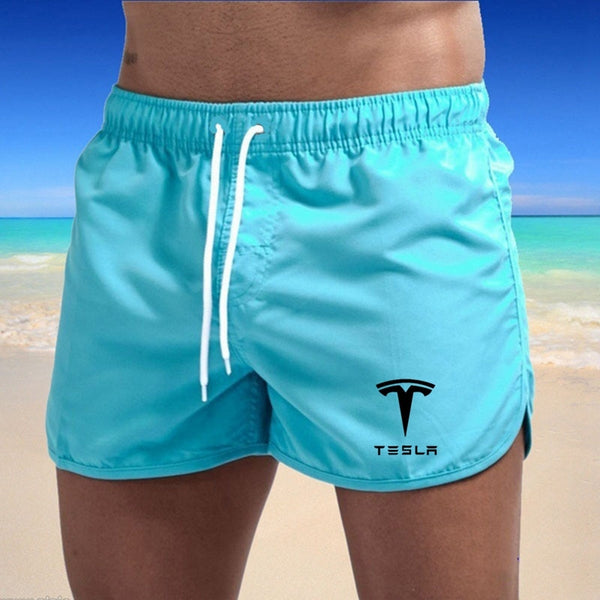 Tesla Men&#39;s Shorts Summer Swimwear Men Swimsuit Swimming Trunks Boxer Short Sexy Beach Shorts Surf Board Men&#39;s Clothing Pants ZopiStyle