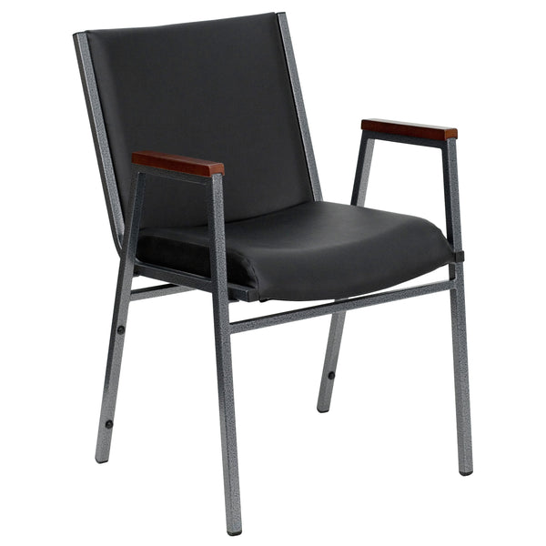 Series Heavy Duty Black Dot Fabric Stack Chair with Arms  Office Chair  Ergonomic Chair ZopiStyle