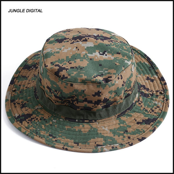 Camouflage Boonie Hat Tactical US Army Bucket Hats Military Multicam  Panama Summer Cap Hunting Hiking Outdoor Camo Sun Caps Men ZopiStyle