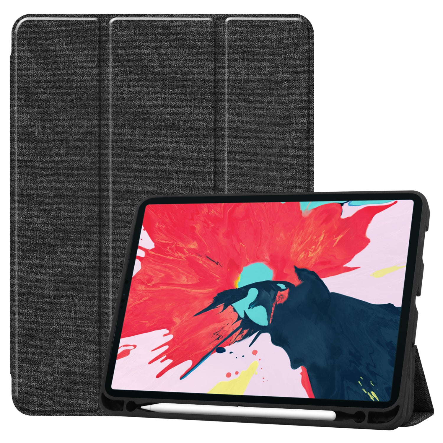 11 inch Foldable TPU Protective Shell Tablet Cover Case Shatter-resistant with Pen Slot for iPadPro black ZopiStyle