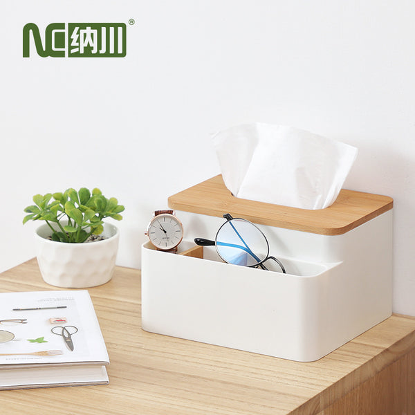 Wooden Rectangle Napkin Organizer Tissue Holder for Hotel Home Table Remote Control Storage Box  apricot ZopiStyle