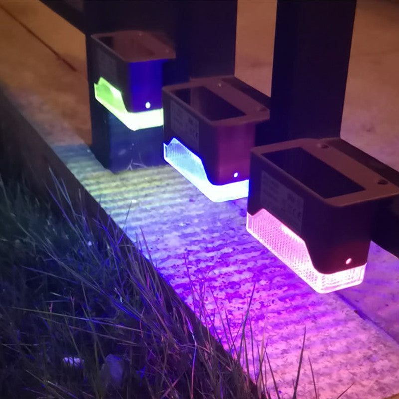4PCS LED RGB 7Colors Change Solar Outdoor Waterproof Wall Light for Garden Yard Fence RGB ZopiStyle