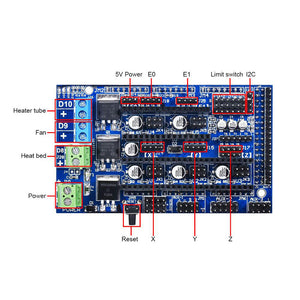 Ramps1.6 R6 Control Mainboard Ramps 1.6 Motherboard 4 Layers PCB Reprap Mendel Prusa Board Ramps Panel Compatible Mega 2560 Ramps1.6 R6 control board ZopiStyle