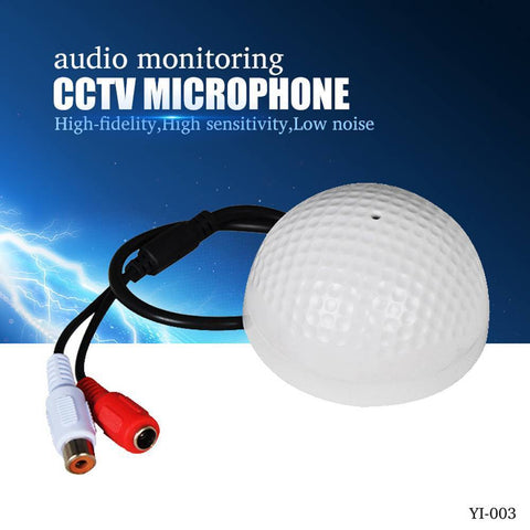 CCTV Microphone Golf Ball Shape Audio Pickup Device High Sensitivity Audio Monitoring white ZopiStyle