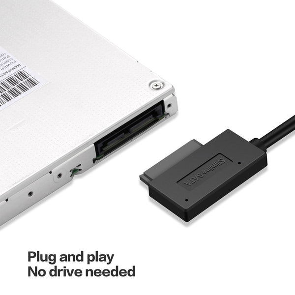Notebook Optical  Drive  Line Sata To Usb3.0 Fast Transmission Speed Easy Drive Line Transfer Sata7+6 Usb3.0 Adapter Cable black_USB3.0 optical drive line ZopiStyle