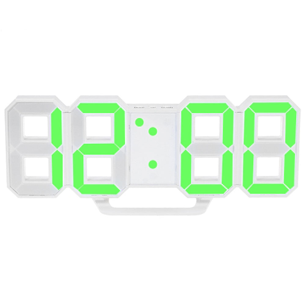 LED Wall Clock Alarm Clock Digital 3D Living Room Explosion Models Electronic Clock green ZopiStyle