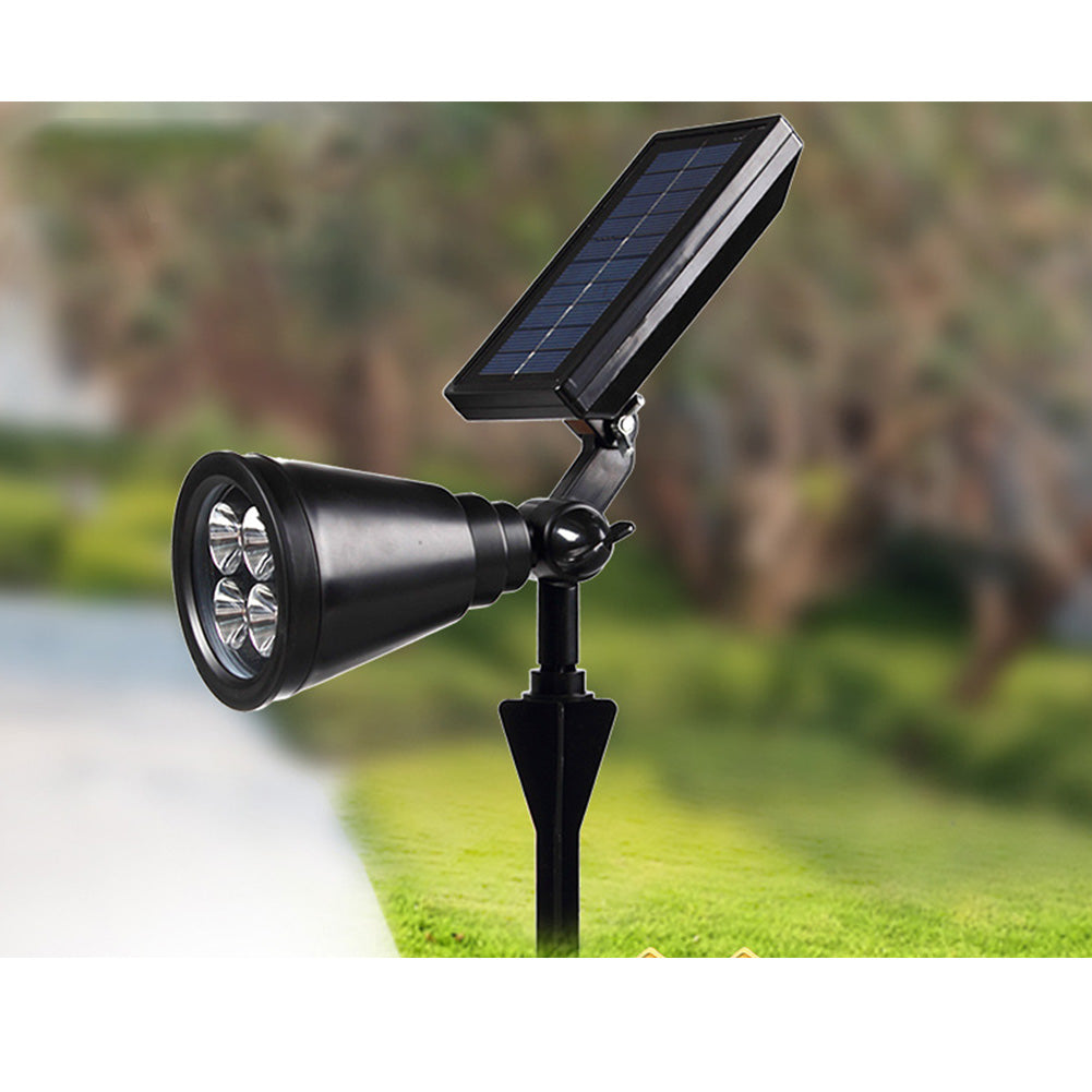 4LEDs Solar Power Garden Lamp Spot Light Outdoor Waterproof Lawn Landscape Path Spotlight 1W Spotlight White ZopiStyle