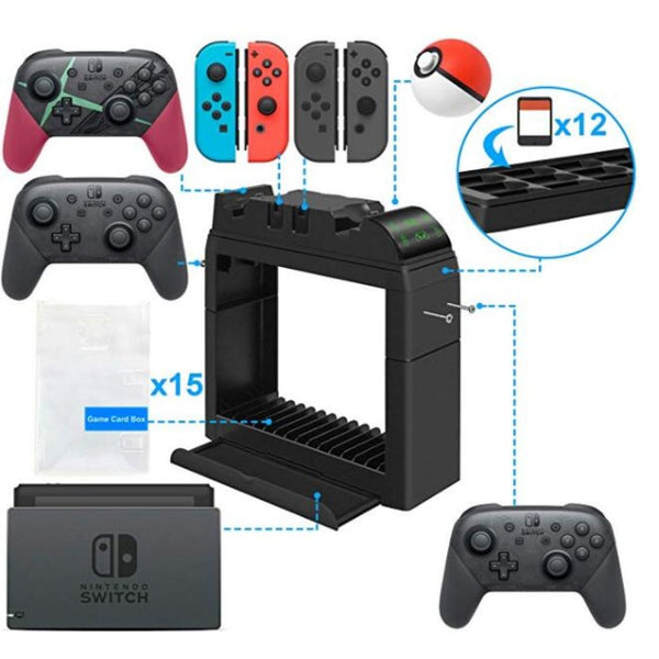 Multi-Function Charging Dock for Nintendo Switch Storage Bracket with Fast Charger black ZopiStyle