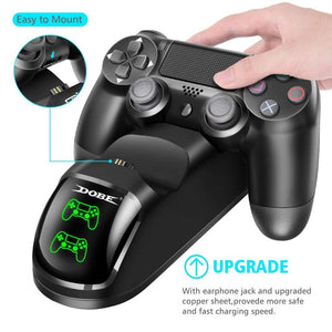 Dual USB Controller Charger Charging Stand for PS4/Pro/Slim Game Controller Joypad Joystick black ZopiStyle