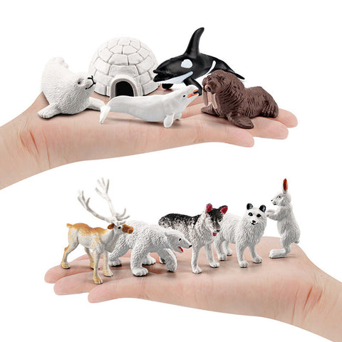 10 Pcs/bag Arctic  Animals  Model Polar Animal Action Figures Miniature Lovely Kid Toy Ornaments As shown ZopiStyle