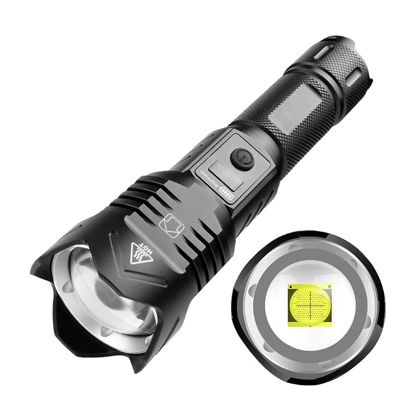 XHP 90 LED Flashlight with Safety Hammer Zoom 3 Modes Adjustable Night Lamp black_Model 1650 ZopiStyle